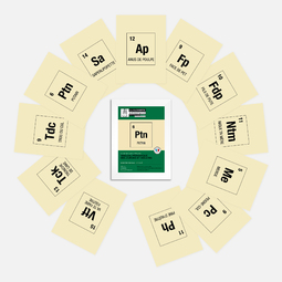 Etui 12 cartes postales - Tableau périodique des jurons et insultes